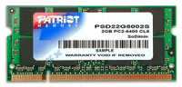 Patriot memory DDR2 2GB CL5 PC2-6400 (800MHz) SODIMM  (PSD22G8002S)